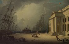 The Custom House at Greenock, Scotland, 1828. Creator: Robert Salmon