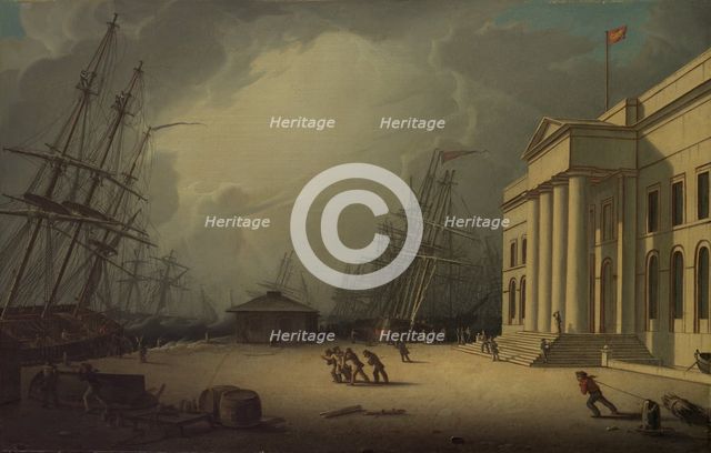 The Custom House at Greenock, Scotland, 1828. Creator: Robert Salmon.