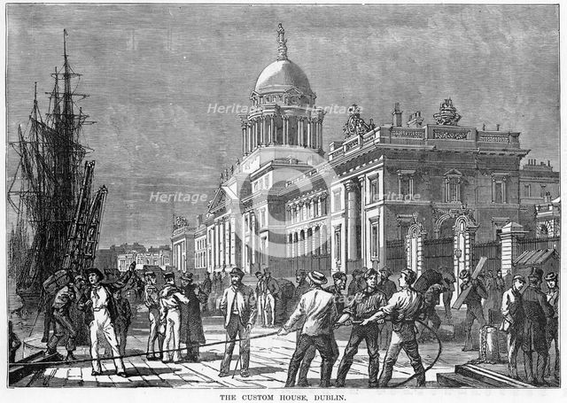 The Custom House, Dublin, 19th century. Artist: Unknown