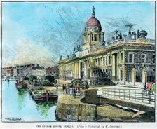 The Custom House, Dublin Ireland, c1890.Artist: Warwick Goble