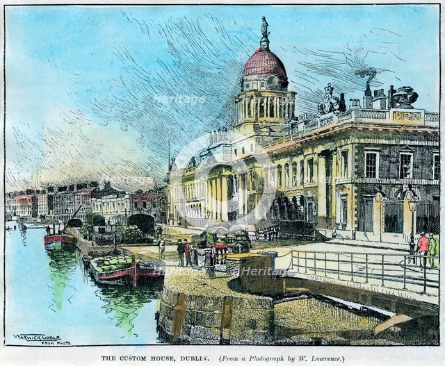 'The Custom House, Dublin', Ireland, c1890.Artist: Warwick Goble