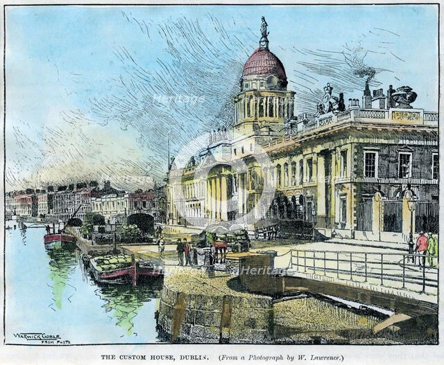 'The Custom House, Dublin', Ireland, c1890.Artist: Warwick Goble