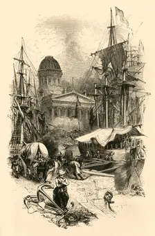The Custom House, Liverpool mid 19th century. Creator: Unknown