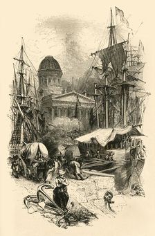 The Custom House, Liverpool mid 19th century. Creator: Unknown