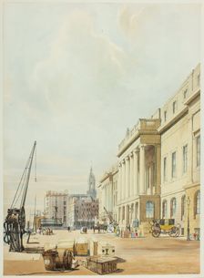 The Custom House, plate three from Original Views of London as It Is, 1842. Creator: Thomas Shotter Boys