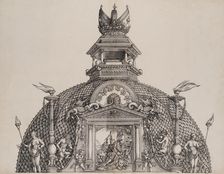 The Cupola and Imperial Crown on the Central Portal, from the Arch of Honor, proof, dated ..., 1515. Creator: Hans Springinklee