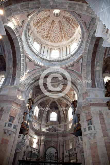 The cupola of the basilica in Mafra National Palace (Palacio de Mafra), Mafra, Portugal, 2009.  Creator: Samuel Magal.
