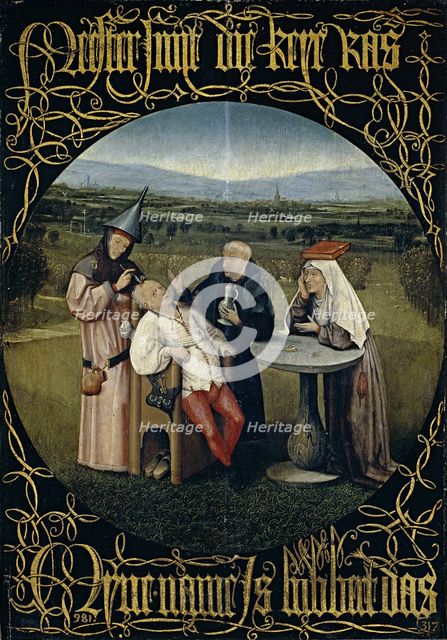 The Cure of Folly (Extraction of the Stone of Madness), Between 1488 and 1516. Artist: Bosch, Hieronymus (c. 1450-1516)