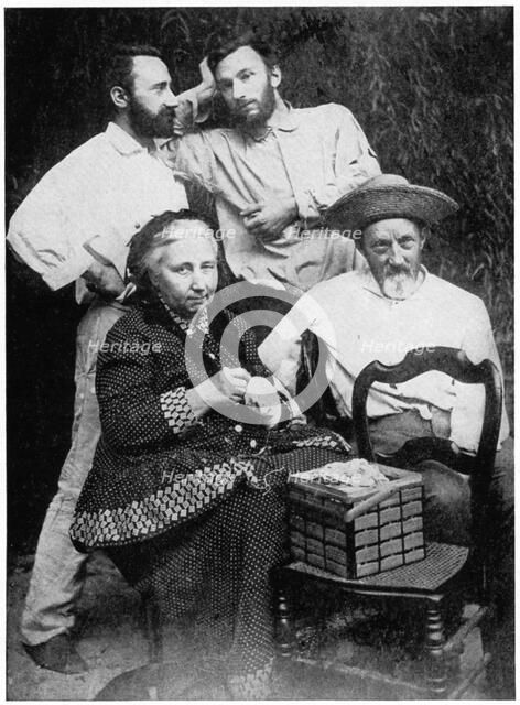 The Curie family, late 19th century.  Artist: Anon