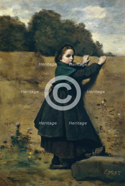 The Curious Little Girl, 1860-64. Creator: Jean-Baptiste-Camille Corot.