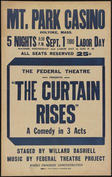 The Curtain Rises, Holyoke, MA, 1937. Creator: Unknown