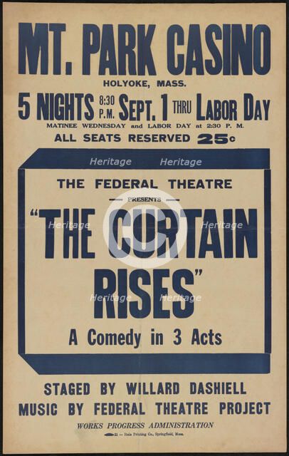 The Curtain Rises, Holyoke, MA, 1937. Creator: Unknown.