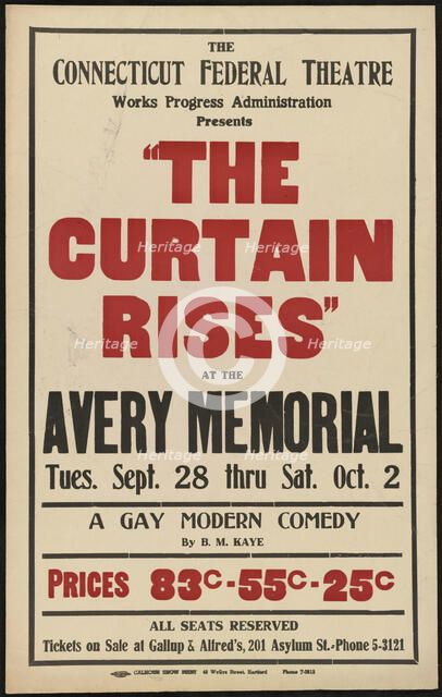 The Curtain Rises, Hartford, CT, 1937. Creator: Unknown.