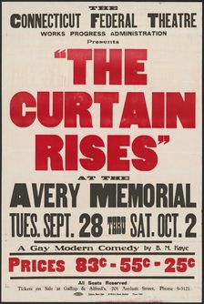 The Curtain Rises, Hartford, CT, 1937. Creator: Unknown