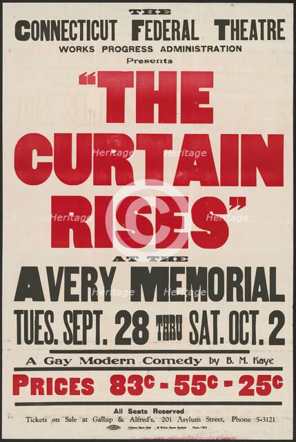 The Curtain Rises, Hartford, CT, 1937. Creator: Unknown.