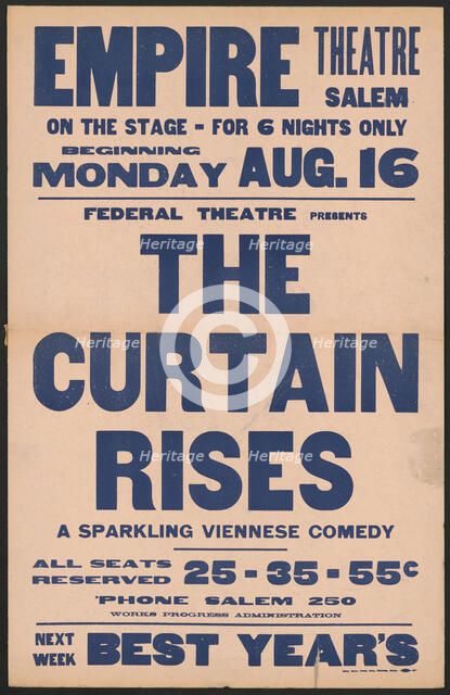 The Curtain Rises, Salem, MA, 1937. Creator: Unknown.