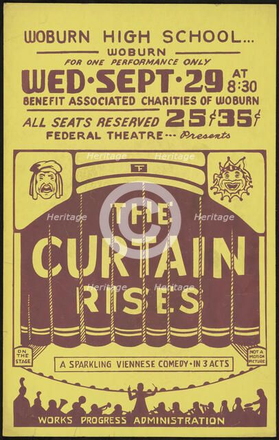 The Curtain Rises, Woburn, MA, [193-]. Creator: Unknown.