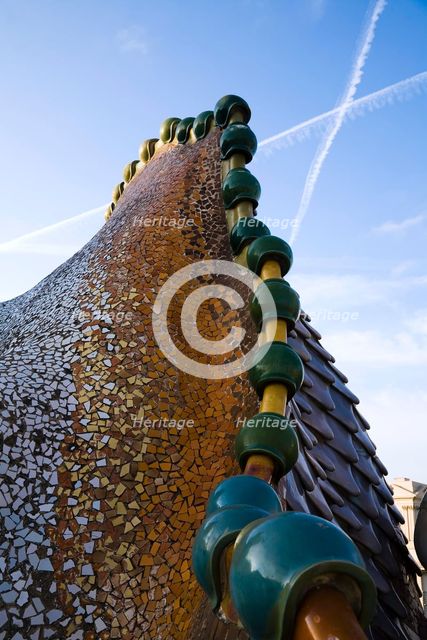 The curved rooftop of Batllo House, Barcelona, Spain, 2007. Creator: Samuel Magal.