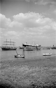 The Cutty Sark and the Worcester Greenhithe, Kent, c1945-c1965. Artist: SW Rawlings