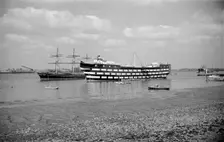 The Cutty Sark and the Worcester Greenhithe, Kent, c1945-c1965. Artist: SW Rawlings