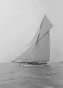 The cutter Westwind sailing close-hauled, 1914. Creator: Kirk & Sons of Cowes