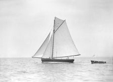 The cutter Jammie under sail, 1911. Creator: Kirk & Sons of Cowes