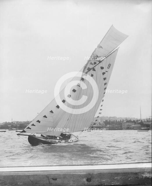 The cutter 'Mazurka' sailing close-hauled. Creator: Kirk & Sons of Cowes.
