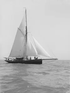 The cutter Monara under sail, 1914. Creator: Kirk & Sons of Cowes