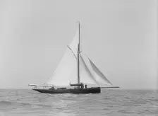The cutter Monara under sail, 1913. Creator: Kirk & Sons of Cowes