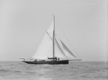 The cutter Monara under sail, 1913. Creator: Kirk & Sons of Cowes