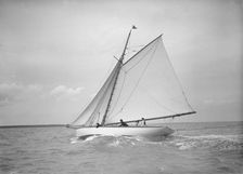 The cutter Nanette sailing close-hauled, 1911. Creator: Kirk & Sons of Cowes