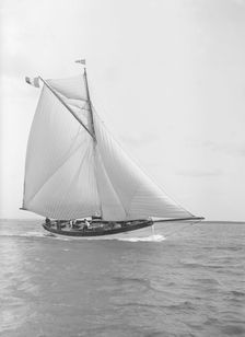 The cutter Nereid sailing close-hauled, 1912. Creator: Kirk & Sons of Cowes