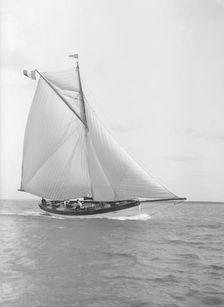 The cutter Nereid sailing close-hauled, 1912. Creator: Kirk & Sons of Cowes