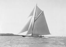 The cutter Shamrock sailing close-hauled, 1912. Creator: Kirk & Sons of Cowes