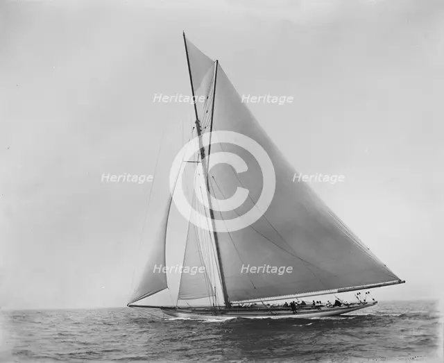 The cutter 'Shamrock' sailing close-hauled. Creator: Kirk & Sons of Cowes.