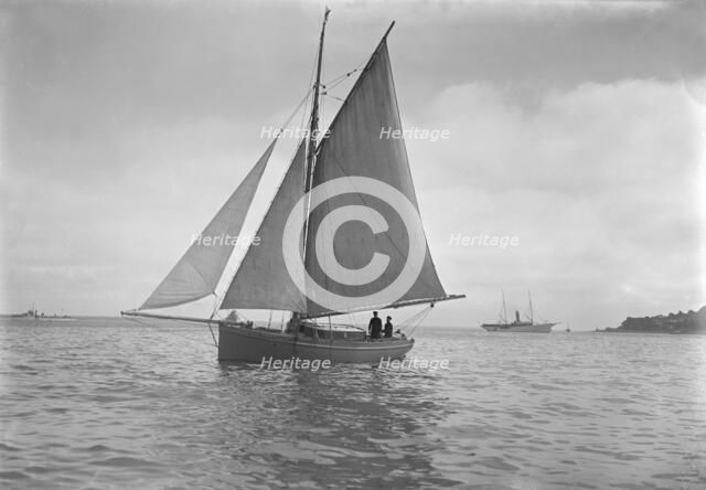 The cutter 'Sophie' sailing upwind. Creator: Kirk & Sons of Cowes.