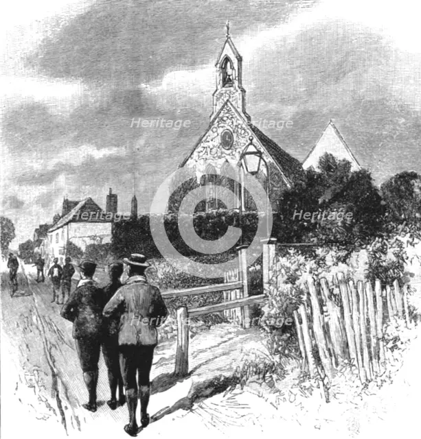 ''The Cyclists' Sunday Dinner at Ripley; The Church at which the Cyclists' Service is held.', 1891. Creator: Charles Joseph Staniland.