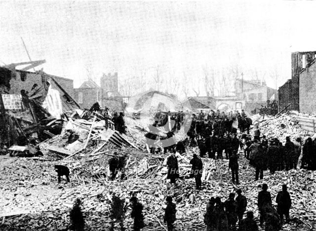 The Cyclone at Louisville, Kentucky, United States: ruins of the Falls City Hall, 1890. Creator: Unknown.