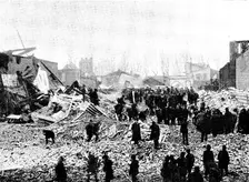 The Cyclone at Louisville, Kentucky, United States: ruins of the Falls City Hall, 1890. Creator: Unknown