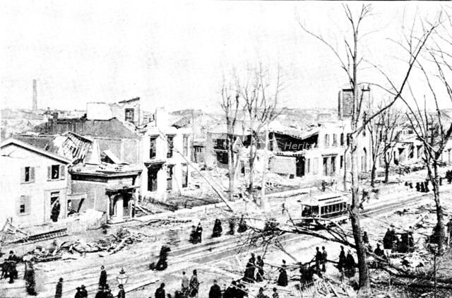 The Cyclone at Louisville, Kentucky, United States: Twelfth Street and Jefferson Street, 1890. Creator: Unknown.