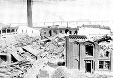 The Cyclone at Louisville, Kentucky, US: tobacco warehouse between 11th Street and 12th Street, 1890 Creator: Unknown