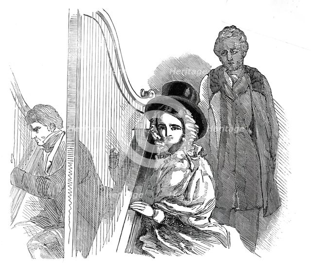 The Cymreigyddion Festival - harpers, 1845. Creator: Unknown.