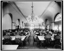 The Cadets at mess, M.M.A., Orchard Lake, Michigan, between 1890 and 1901. Creator: Unknown