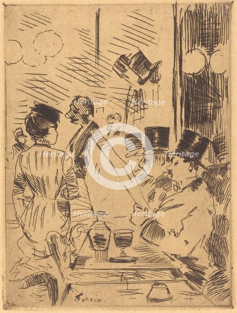The Cafe of the New Athens, c. 1876. Creator: Jean Louis Forain.