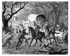The Caffre War: Natives attacking a convoy 19th century