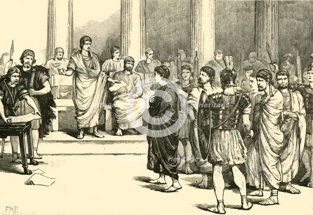 'The Caitlinarian Conspirators Before The Senate', 1890.   Creator: Unknown.