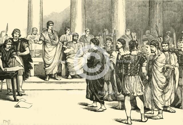 'The Caitlinarian Conspirators Before The Senate', 1890.   Creator: Unknown.