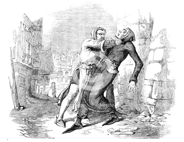 The Caorsin seizing Master Walter by the Throat, 1857. Creator: Unknown.