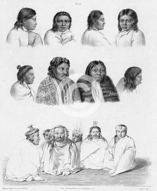 The caloches inhabitants of Sitka Island (northwest coast of America), 19th century. Creators: Alexander Postels, Godefroy Engelmann.