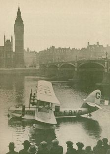 The Calcutta Flying-Boat Moored in the Thames opposite the Houses of Parliament 1927
